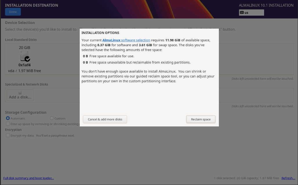 Reclaim space Reclaim space